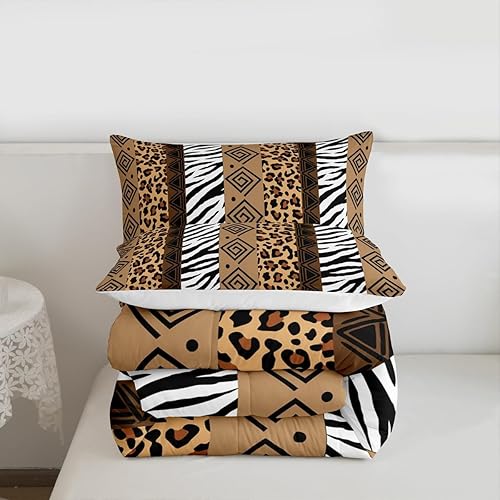 Miniatura 161 de Castle Fairy Juego de ropa de cama con estampado de cebra, tamaño matrimonial, juego de edredón de animales de África y vida silvestre, juego