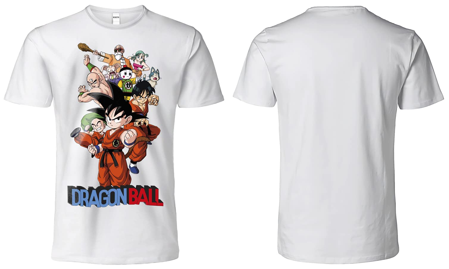T Shirt DragonBall Officiel Personnages Saga Blanc Enfant Adulte et Garçon