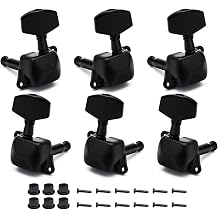 MAXCHEER 3R3L Semi-closed Guitar Tuners String Tuning Pegs Keys Machine Heads Set for Acoustic or Electric Guitar Black, 3R3L