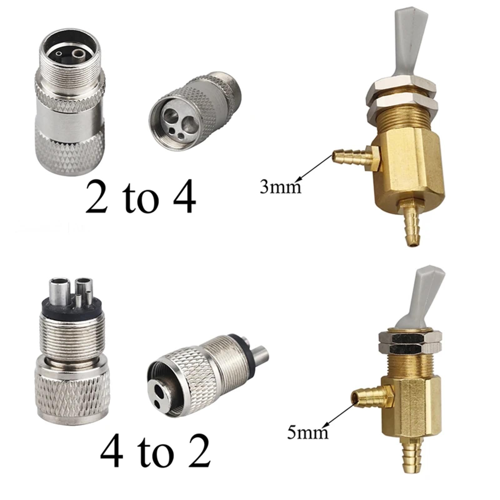 1 pieza de repuesto for accesorios sillón dental, conector, válvulas, cabezal conversión mano, interruptor luz, pie(Champagne -1)