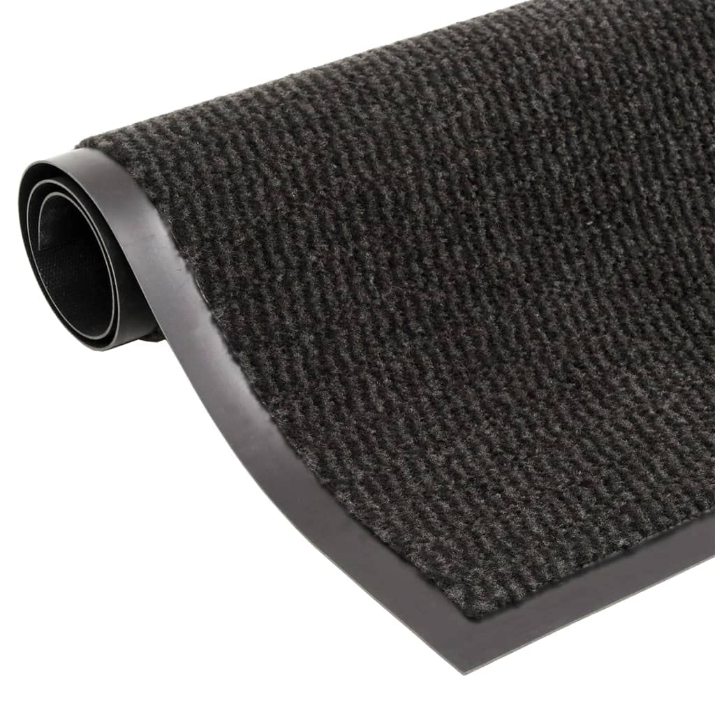 Felpudo de 60 x 150 cm negro de polipropileno con mechones antideslizantes para entradas, pasillos, balcones, terrazas, jardines, lavables, duraderos, resistentes al agua, versátiles