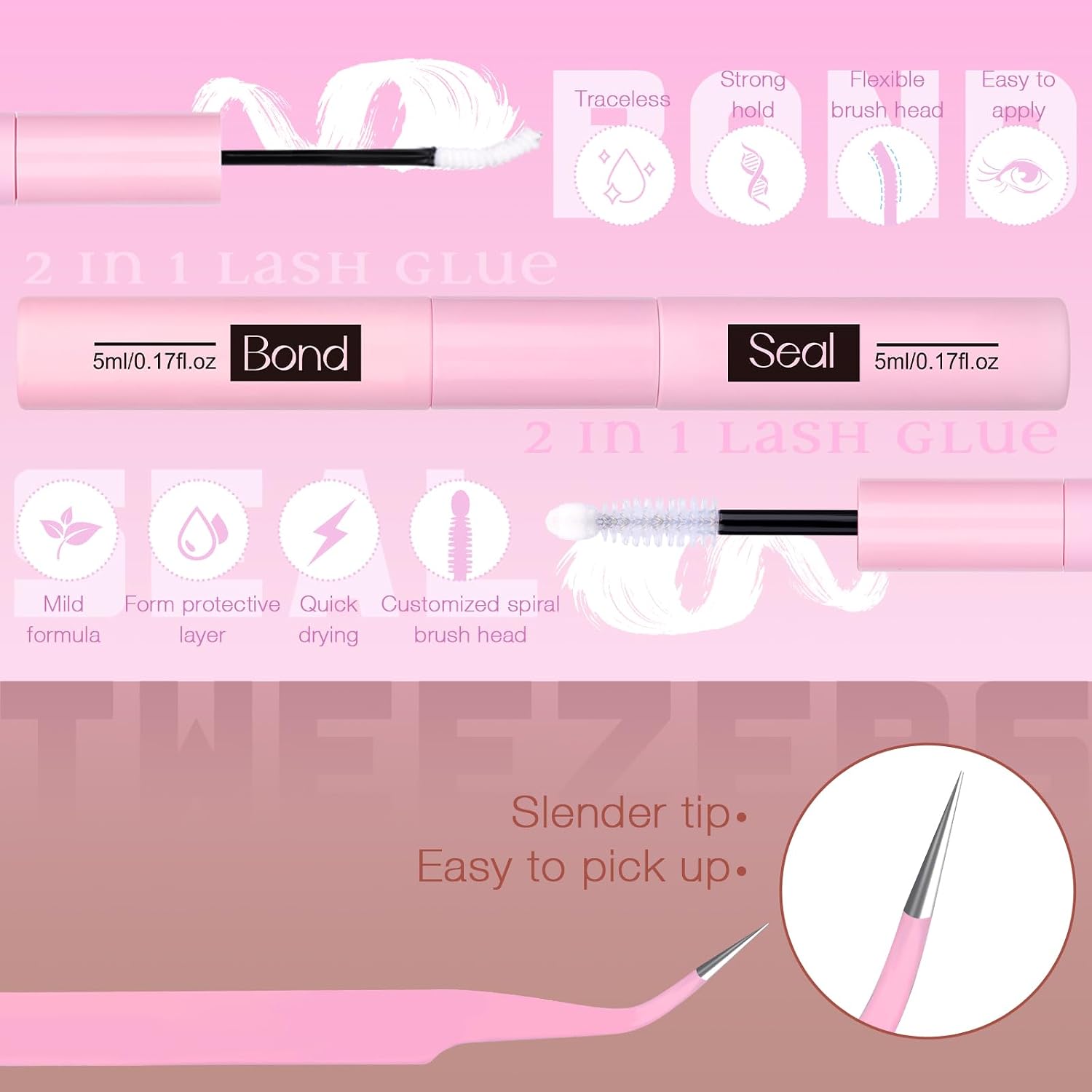 Brown Lash Clusters Kit Natural Dark Brown Eyelash Clusters Wispy Lash Extension Kit Brown Cluster Eyelash Extensions Kit 8-16MM DIY Individual Lashes with Lash Bond and Seal Tweezers by ZANLUFLY