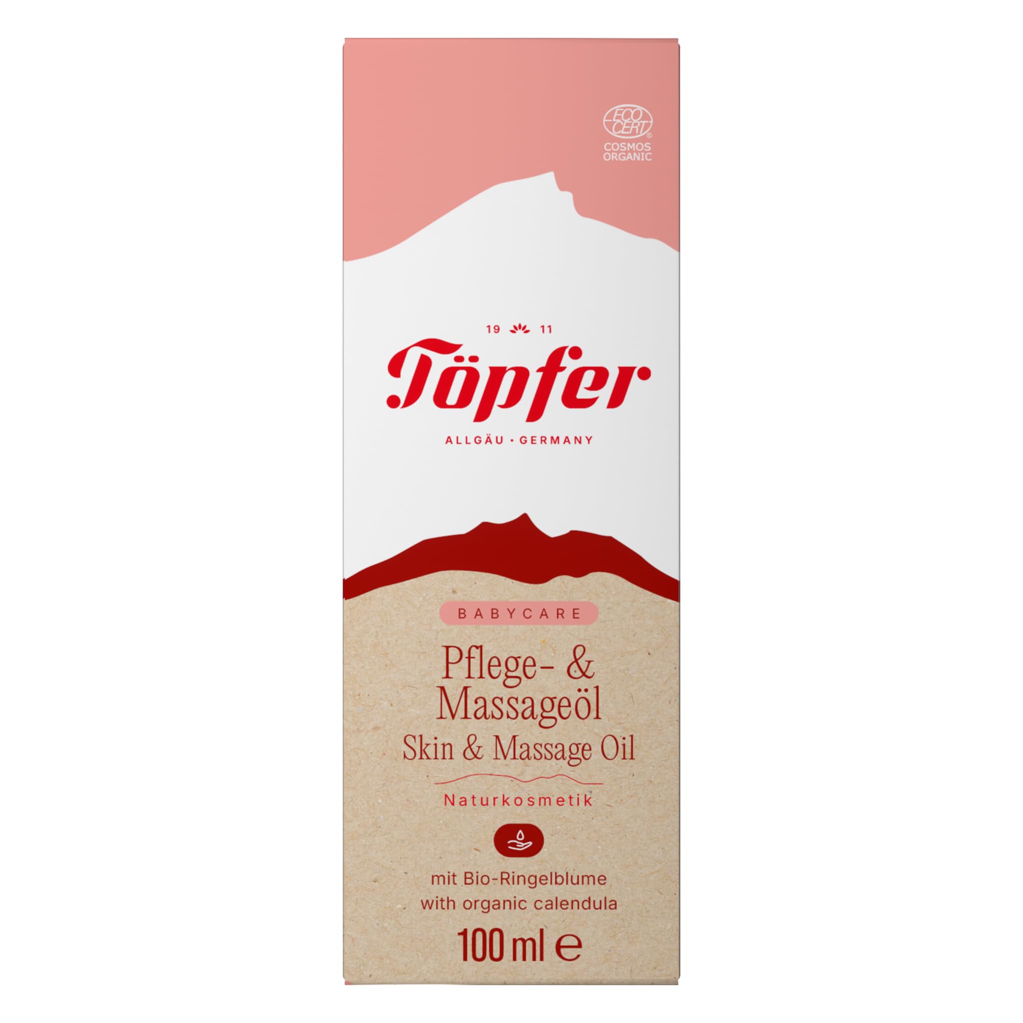 Töpfer Babycare Pflege- & Massageöl – tägliche Hautpflege & sanfte Massage – mit Bio-Olivenöl – dermatologisch getestet – 6x100ml