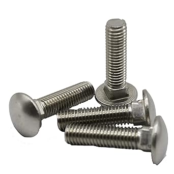 10pc Stainless Steel Carriage Bolt 3/8"-16 Coarse Thread x 2-1/4" Length by SANTIE