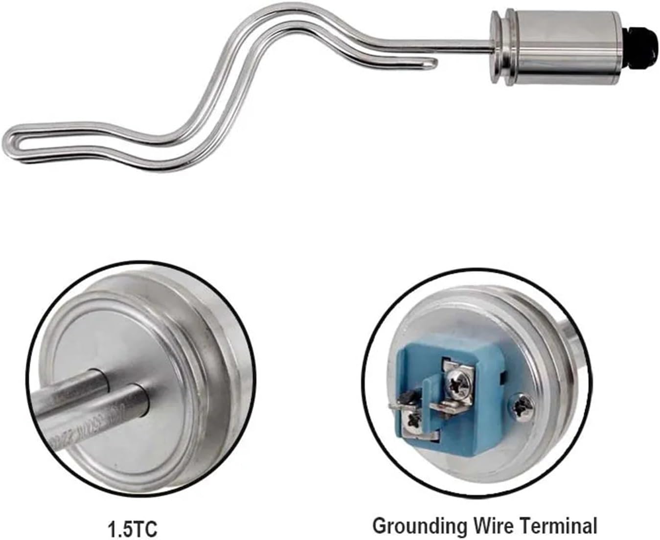 Home Brewing G2.0 1.5" TC(50.5mmOD) 240V Straight Ripple Heating Element Stainless Steel 304 DIY Homebrew Electric Brewery Brewing Accessories(5500W)