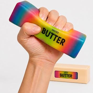 Rainbow Butter Squishy, Upgraded Slow Rising Marble Colorful Stress Relief Stick, Soft and Satisfying Squeeze for Office or Home Rainbow