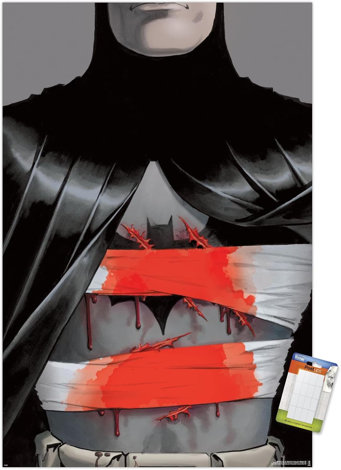Trends International DC Comics Batman - Bandages Wall Poster, 34L x 22.4W, Premium Poster & Mount Bundle