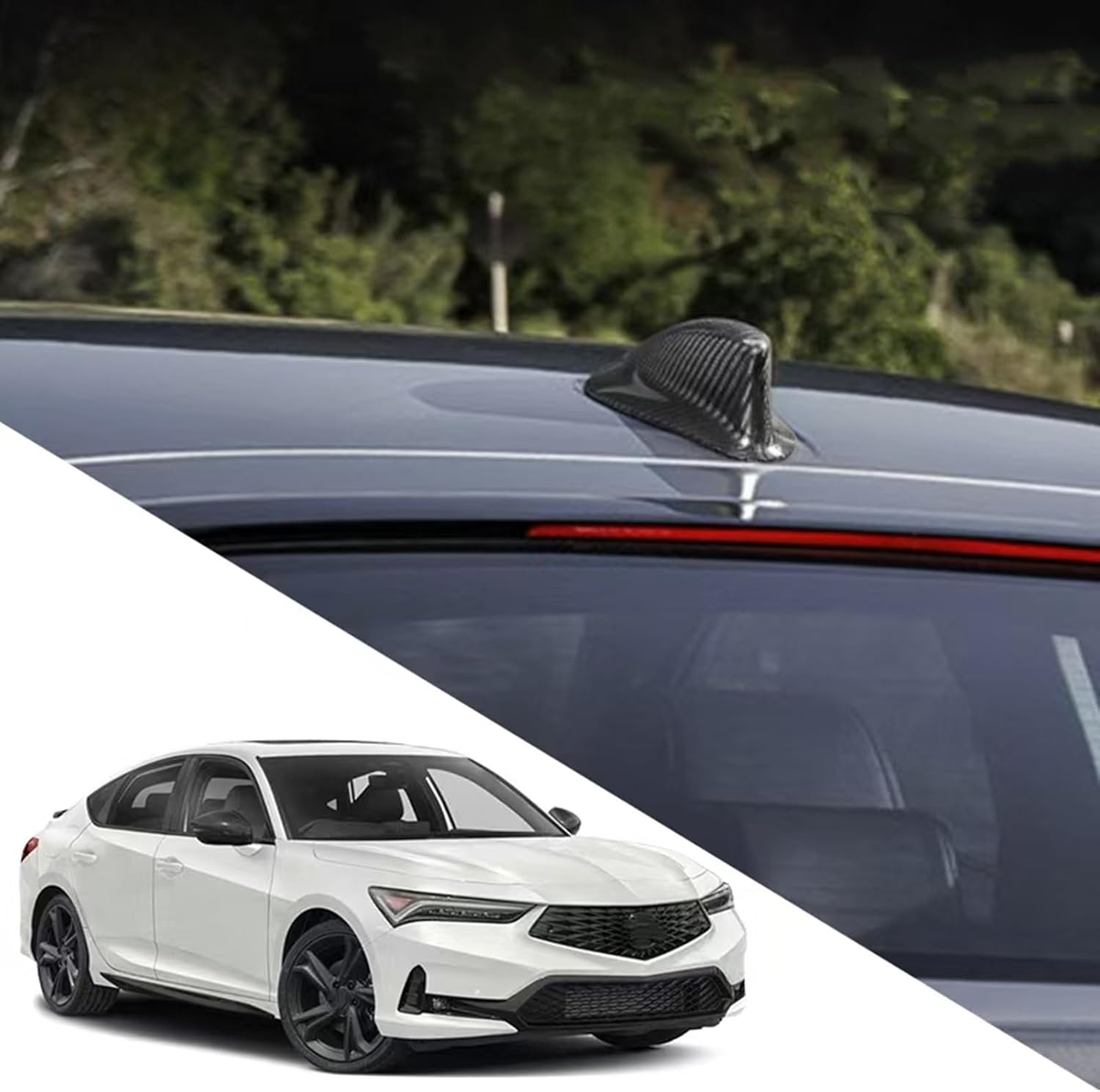 Car Shark Fin Antenna Cover Fit for Acura Integra Type S A-Spec 2023-2025 Carbon Fiber