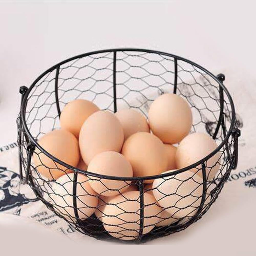 Żelazny kosz do przechowywania jajek, wysokość 20 cm, do kuchni, biura