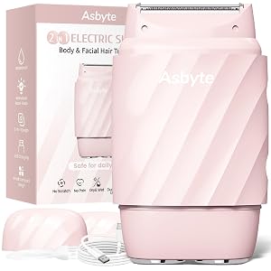 4-in-1 Electric Razor for Women Bikini Trimmer Facial Hair Remover Rechargeable Cordless Dual-Head Shaver IPX7 Waterproof Painless Hypoallergenic