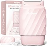 Asbyte 4-in-1 Electric Razor for Women, Bikini Trimmer & Facial Hair Remover, Rechargeable Cordless Dual-Head Shaver, IPX7 Waterproof, Painless & Hypoallergenic for Sensitive Areas, Pink