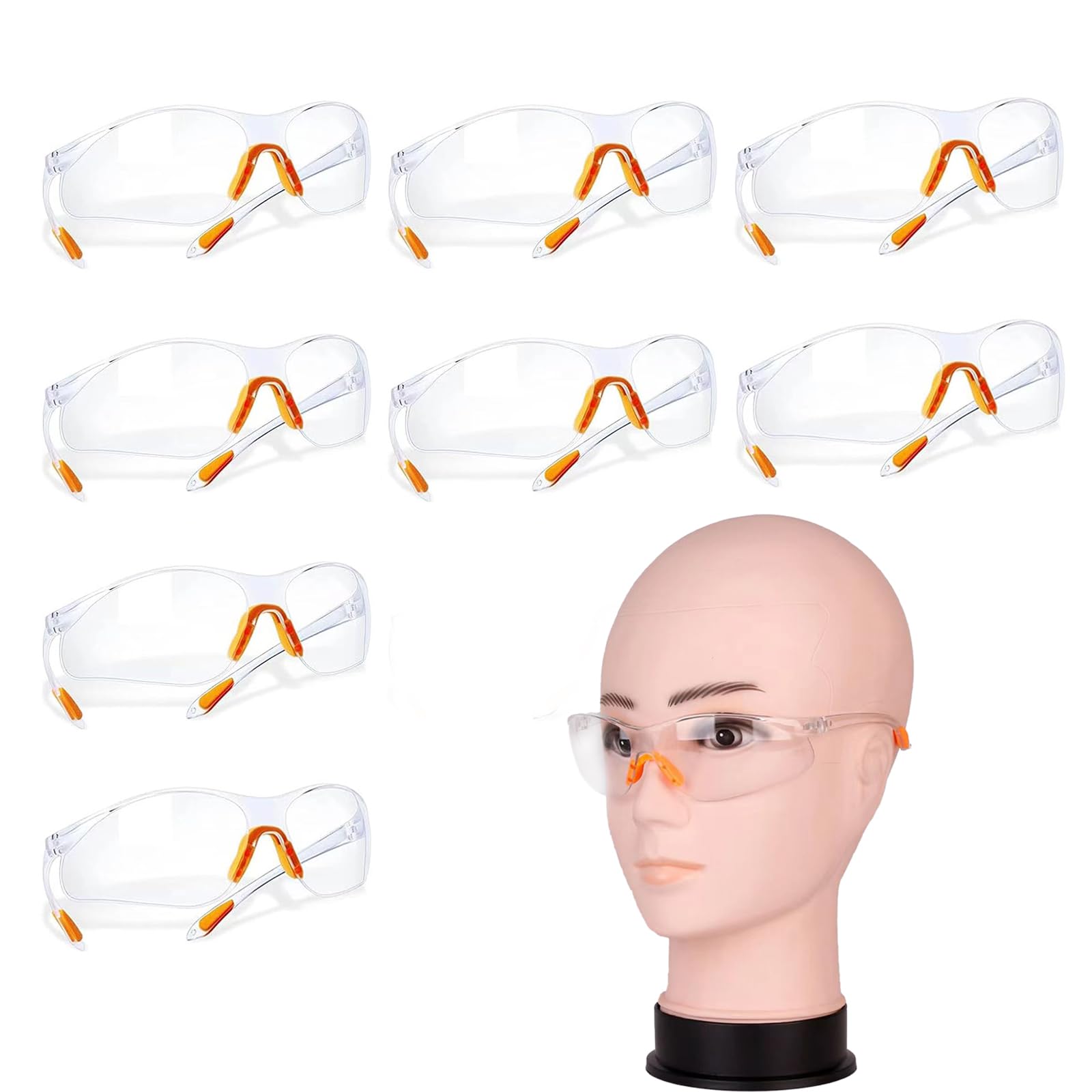 KHIRY 8 piezas gafas transparentes trabajo, gafas seguridad transparente, gafas de seguridad laboral para protección de seguridad, gafas de laboratorio, lentes antirrayas