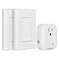 Vista 9 de SURAIELEC Interruptor de Luz Inalámbrico Control Remoto de Tomacorriente, Sin Necesidad de Cableado, Alcance RF de 100 pies, Preprogramado, Kit