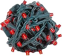 Vista 7 de Novelty Lights - Juego de mini luces LED de Navidad parpadeantes, 50 luces, color azul, cable verde, 25 pies