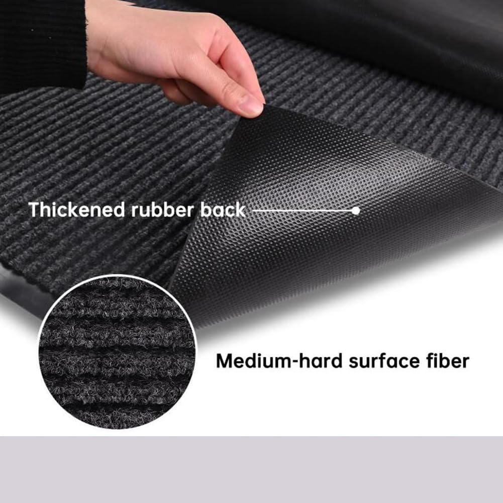 Tapete antideslizante para interiores y exteriores, tapete de entrada con respaldo de goma, tapete de bajo perfil para entrada, fácil de limpiar, alfombra comercial (tamaño: 90 x 200 cm)