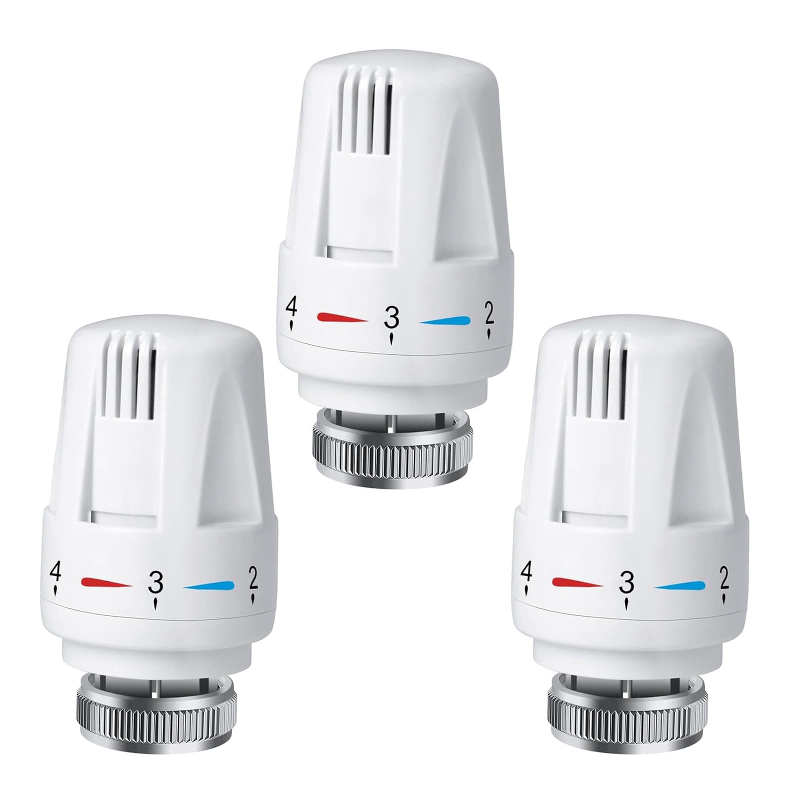 Trv Thermostatic Radiator Valve, Thermostatic Valves Head Only, Radiator Thermostat Head M30 x 1.5, Standard Radiator Valves Replacement Head for Home Office, White, 3PCS
