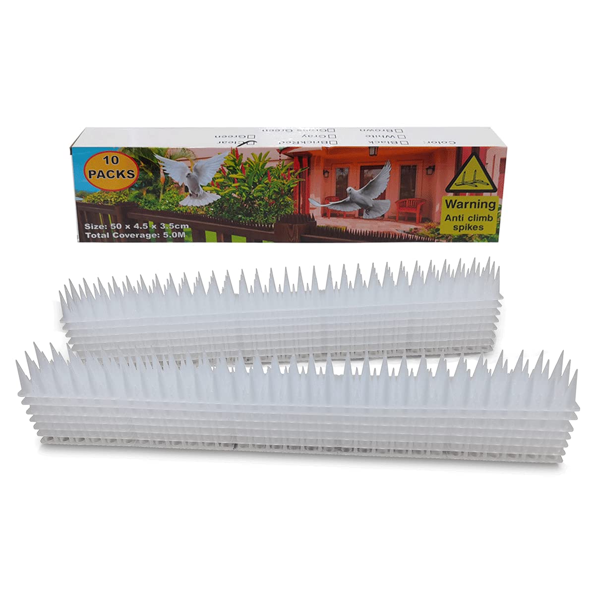 Buy JARUIS 10 Pack Plastic Bird Spikeswith 17 FEET of Spikes Deterrent
