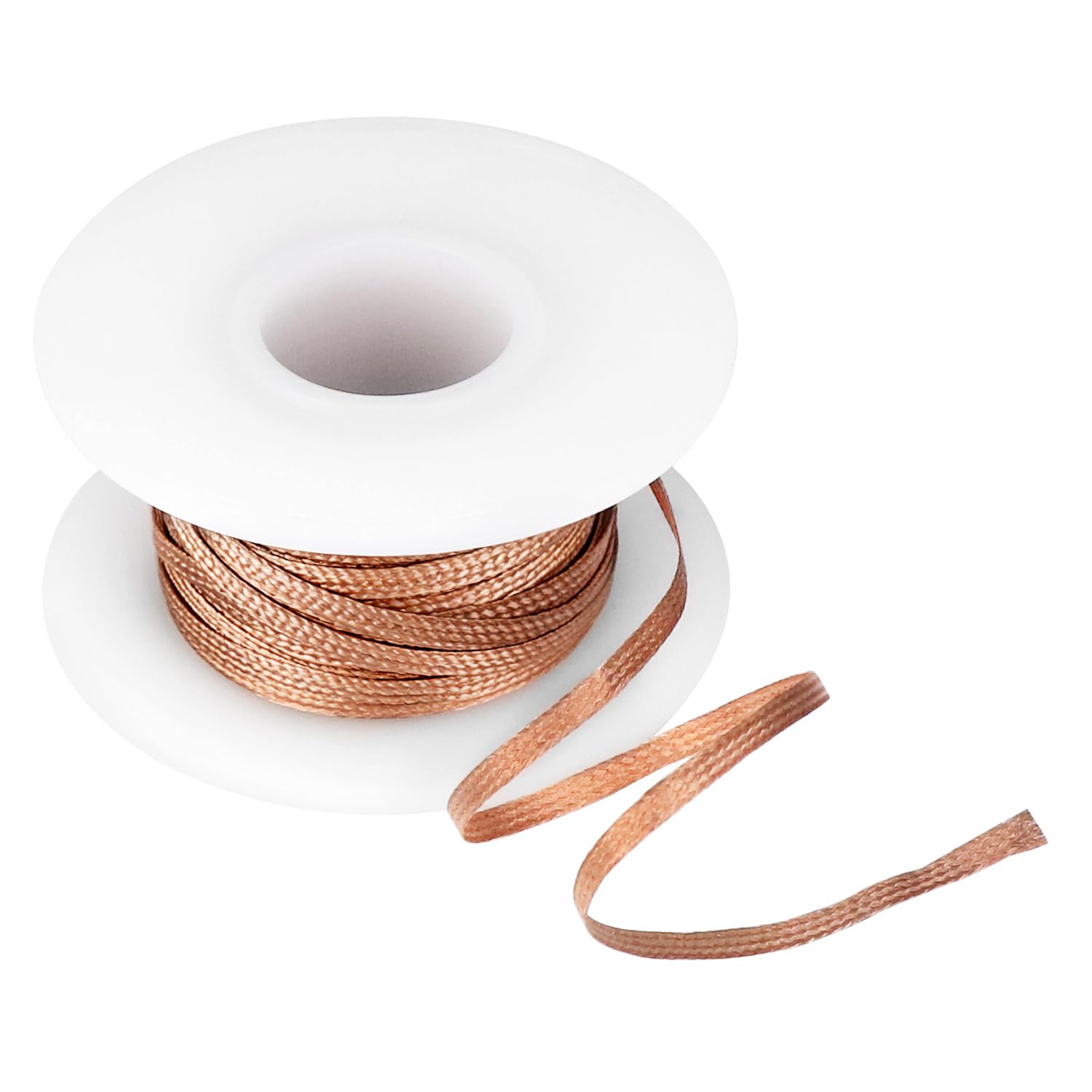 QWORK® treccia dissaldante, stoppino di flusso in filo di rame, per una rimozione efficiente della saldatura, 2.5 mm x 15 m