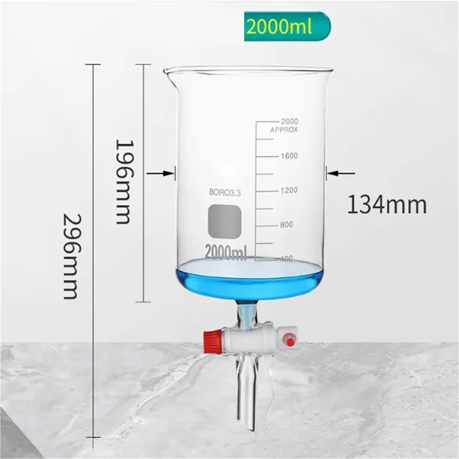 Vaso de precipitados de vidrio transparente de tipo bajo de borosilicato alto(500ml)