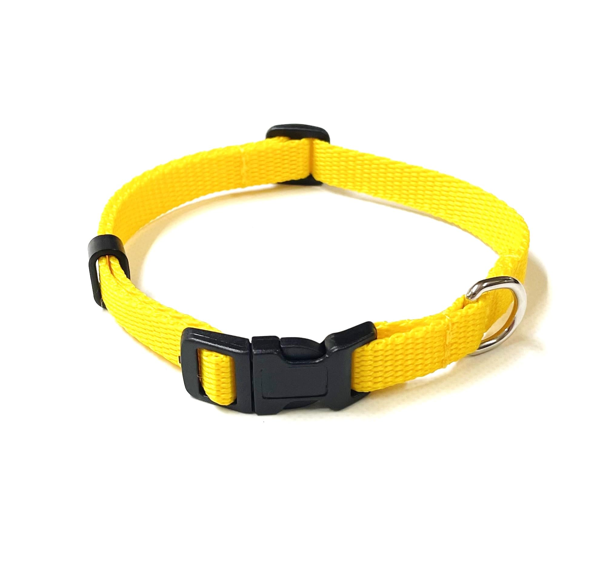 Puppy Collar Small Dog Collar Adjustable Strong Durable Training Walking 13mm Webbing (X-Small (8" - 11"), Yellow) — image 1