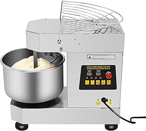 750w Commercial Food Mixer, Dual Rotating Dough Kneading Machine, with Food-Grade Stainless Steel Bowl, Security Shield, Baking Equipment for Restaurant Pizzeria
