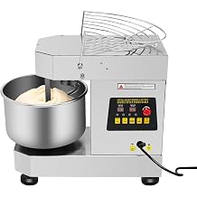 Commercial Food Mixer, Spiral Stand Mixer Pizza Maker, Dough Kneading Machine with Stainless Steel Bowl Security Shield for Bakery Pizzeria Restaurant