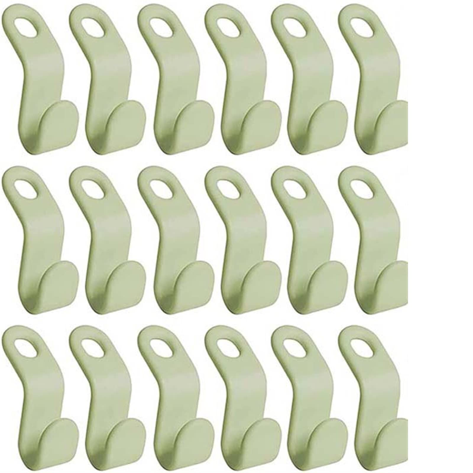 JINGYAN Standard Hangers 10/5pcs Multi-function Clothes Hanger Connector Hooks Cascading Plastic Wardrobe Organizer Rack Holder Space Saving(Green,5PCS)
