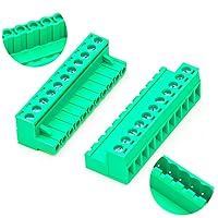 Vista 13 de Tcenofoxy - Conector Phoenix macho y hembra de 0.200 in 2/3/4/5/6/7/8/9/10/11/12/13/14/15/16/18/20/24 pines Phoenix Connector sin soldadura verde