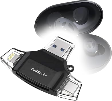 BoxWave Smart Gadget Compatible with Tranya M10B - AllReader SD Card Reader, microSD Card Reader SD Compact USB - Jet Black