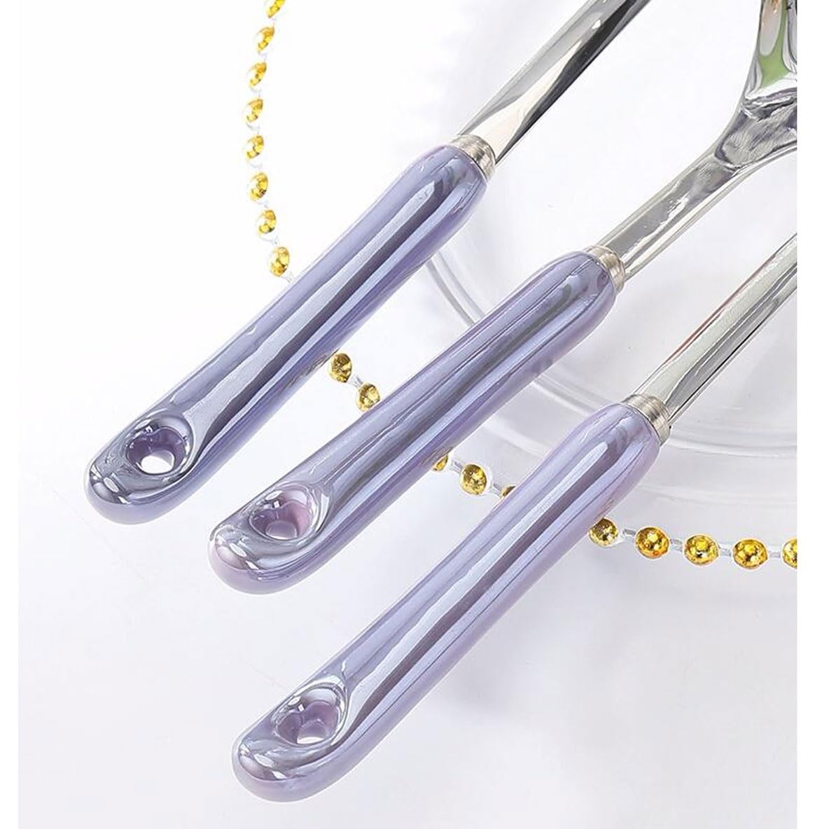 Kochspatel, Löffel, 7-teiliges Set, Kochutensilien aus 304 Edelstahl, Abtropflöffel, Gadgets, Küchengeschirr (Silber)