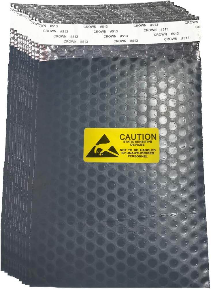 10pcs 6.3×8.2in/16x21cm AntiStatic Bubble Bags, Static Shielding Bag for Hard Drive SSD HDD or Sensitive Electronic Components