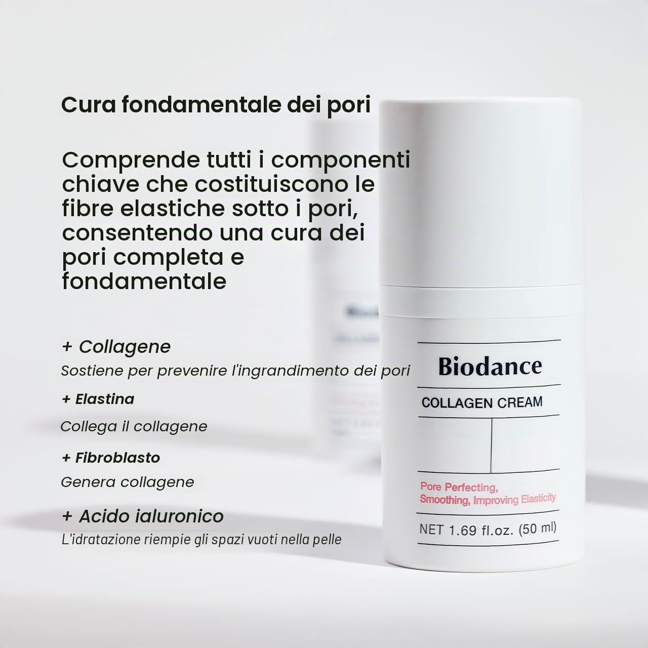 BIODANCE Crema al collagene per ispessimento dei pori, crema coreana al collagene e idratante viso rassodante con collagene, M