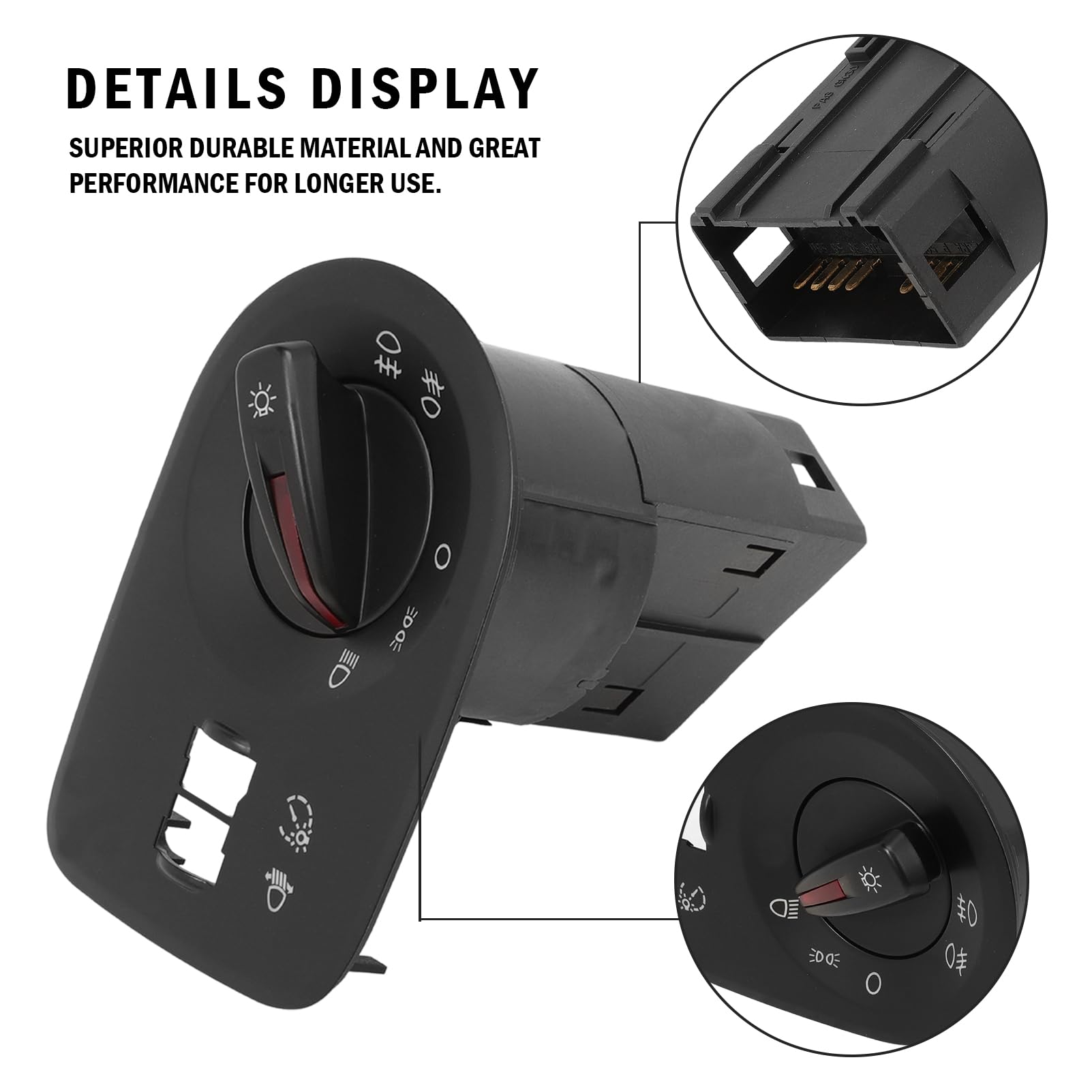 Interruttore Fari per Seat Ibiza 4 6j 2008-2015, Interruttore Pulsante Controllo Interruttore Deviatore luci Fendinebbia Ibiza IV OE 6J1941531J 6J1941531A 6J1941531AL