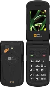 AGM M10 Flip Phone, Basic Cell Phone Unlocked, 4G LTE Dual SIM, Large Button & Font, 98dB Speaker, Speed Dial/SOS Button/FM Radio, IP68 Waterproof & Drop-Proof