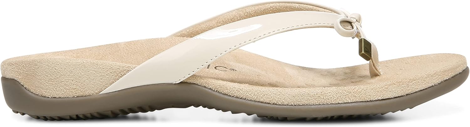 Vionic Women's Rest Bella Toe Post Sandal- Supportive Ladies Orthotic Sandals that include Three Zone Comfort with Arch Support- Flip Flop for Ladies, Medium and Wide Width Size 5-12, Cream, 4 UK - Image 2