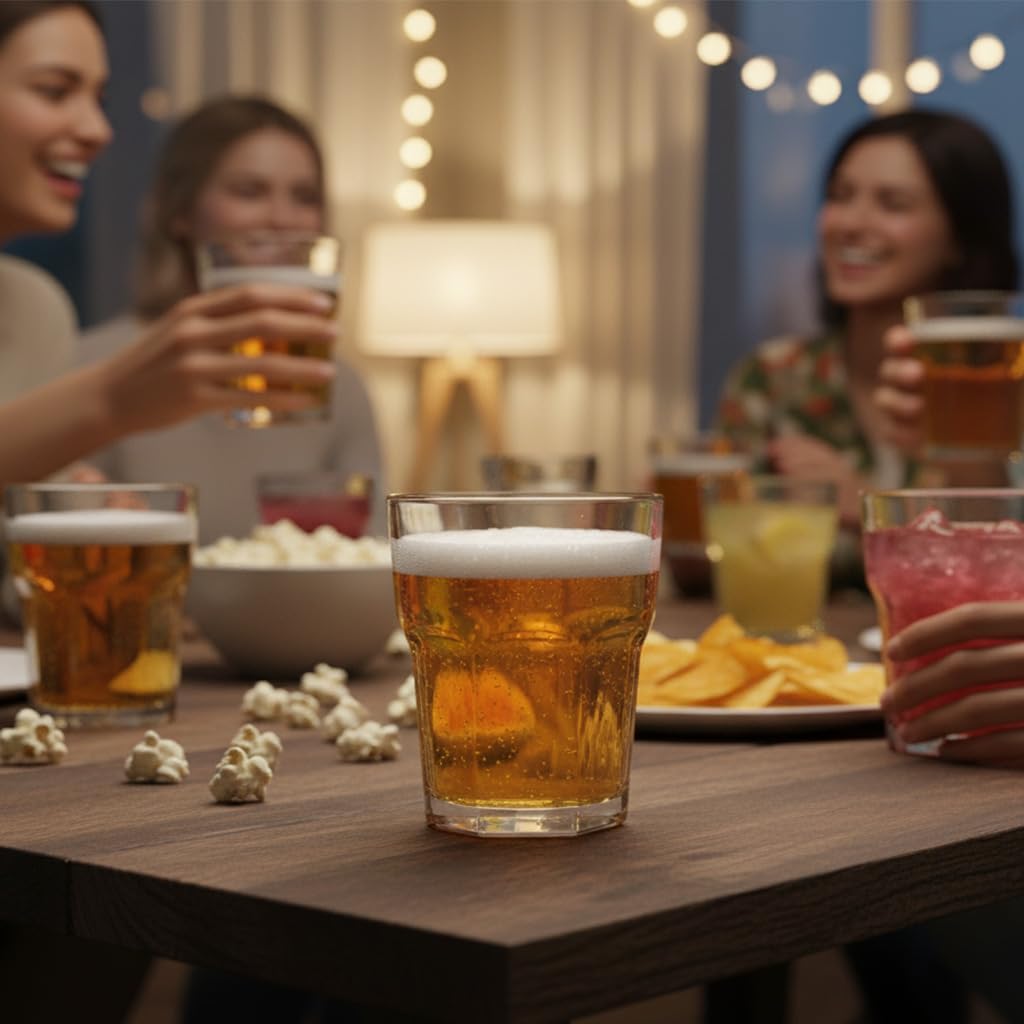 6 PCS Clear Plastic Tumblers, Resuable Drinking Glasses 8.8 OZ, BPA Free Acrylic Drinking Cups, Stackable Beverage Glasses for Home Party Picnic Shatterproof, Small Water Cup, Dishwasher Safe, 260 ML - Image 3