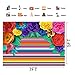 Mexican Theme Party Striped Backdrop Fiesta Cinco De Mayo Paper Flowers Background Party Decoration for Cake Table Decor Photo Booth 7X5FT
