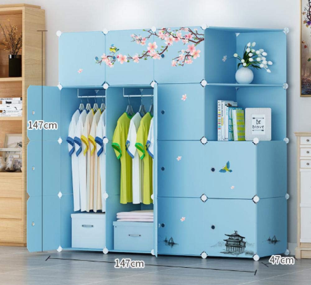 Armoire combinée portable contre le manque de place avec penderie 14 portes