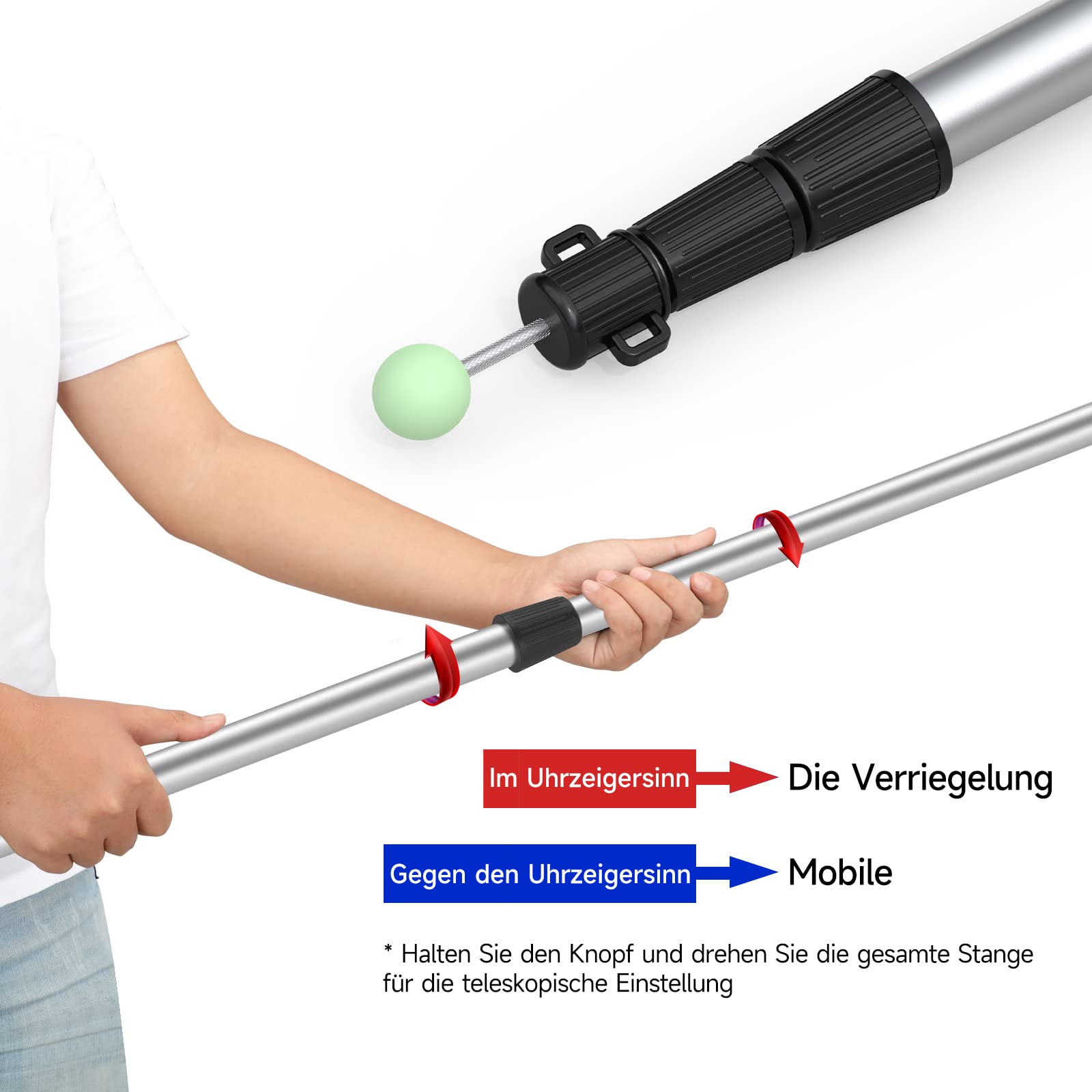 SAN LIKE Aaluminium Telescopische tentstokken, 245 cm, tentstokken, camping, voor tenten of zonnezeil, heavy duty, campingzeilen, tentstang, voortent, telescopisch, set van 2