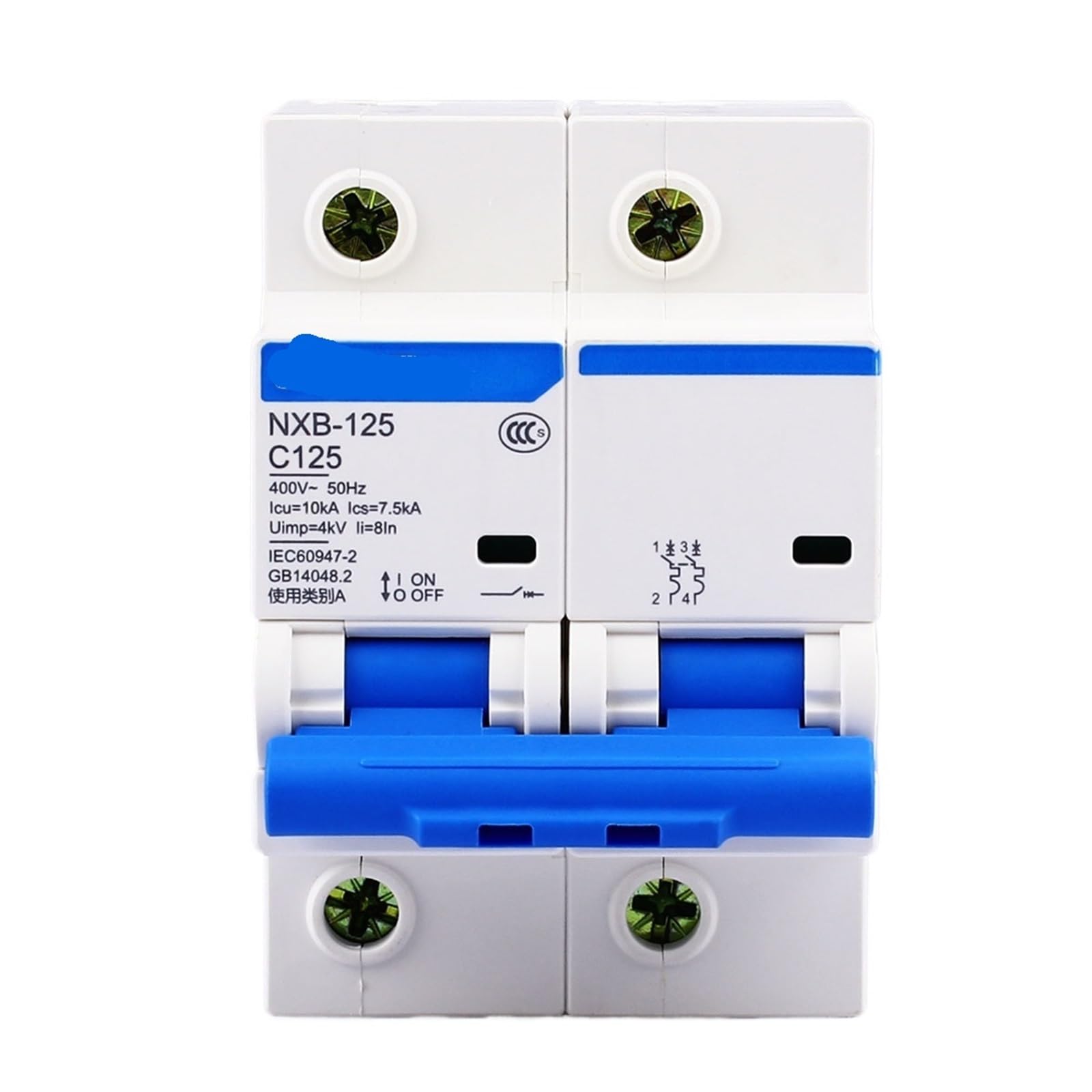 Interruptor automatico disyuntor miniatura MCB DZ47 NXB-125 2P 80A 230V 5