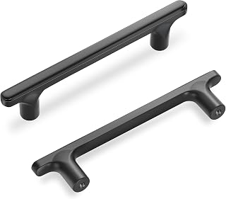 Lardmon 10 Pack Dark Gunmetal Gray Modern Cabinet Pulls 5.2 Inch(133mm) Total Length | 3.75 Inch(96mm) Hole Center Bar Pulls Kitchen Cabinet Handles Solid Drawer Pulls Heavy Duty Kitchen Hardware