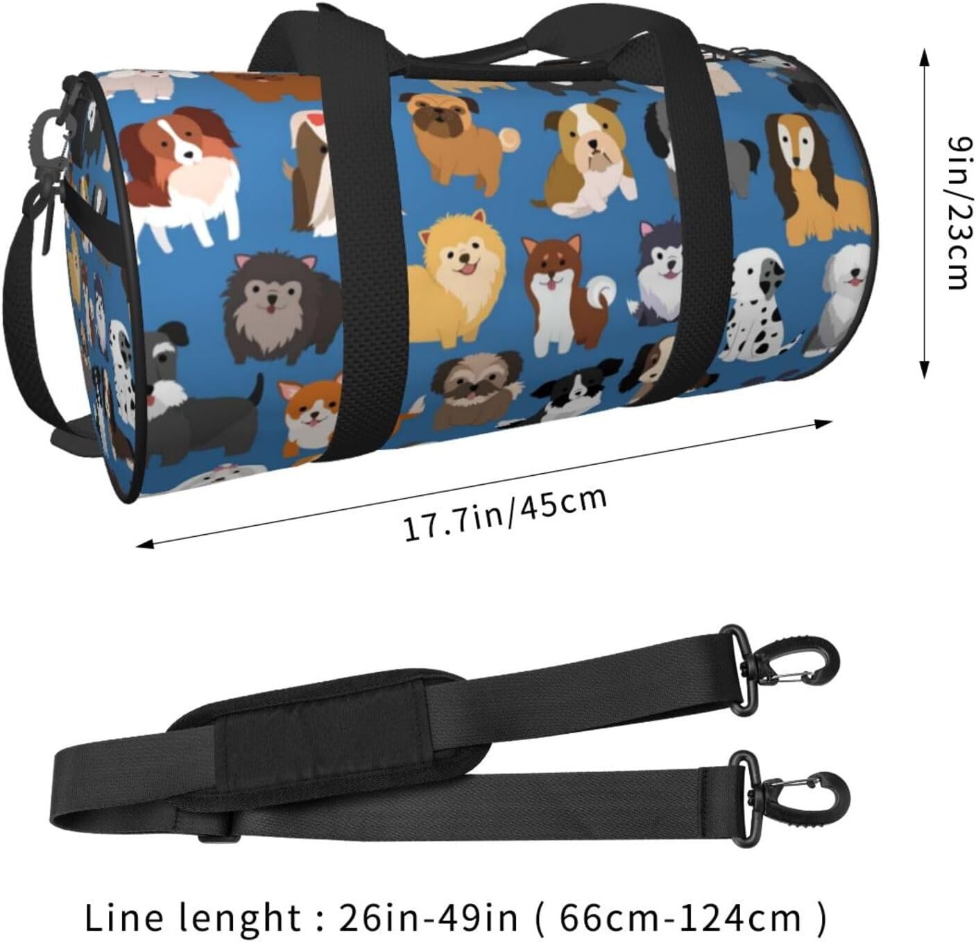 Cute Puppy Dogs Animal Sports Gym Bag Travel Duffel Bag Shoes Compartment For Men Women Foldable Lightweight Yoga Gym Sports Bag - Image 3
