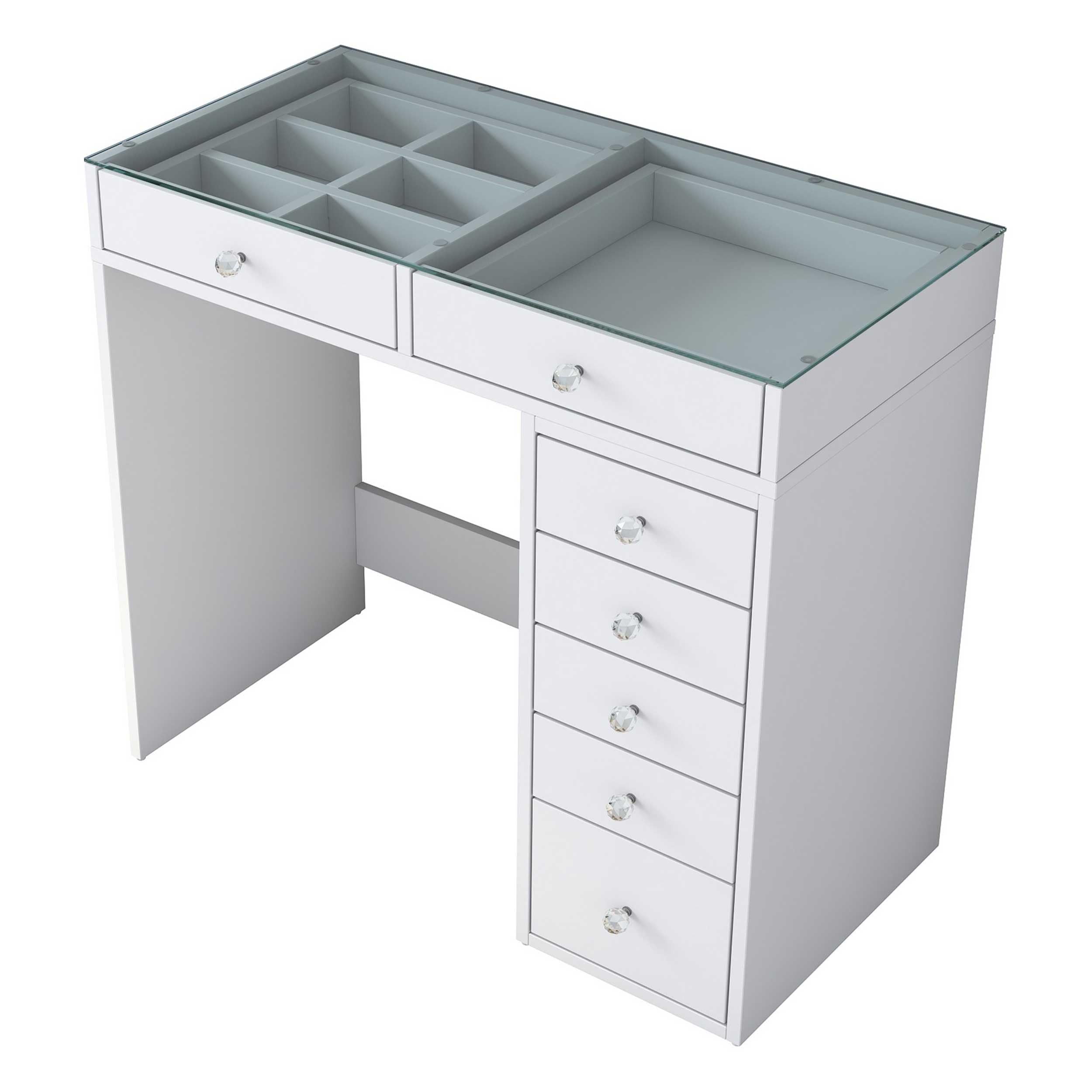 Tocador de madera de 90 cm para dormitorio con amplio tablero de diseño elegante