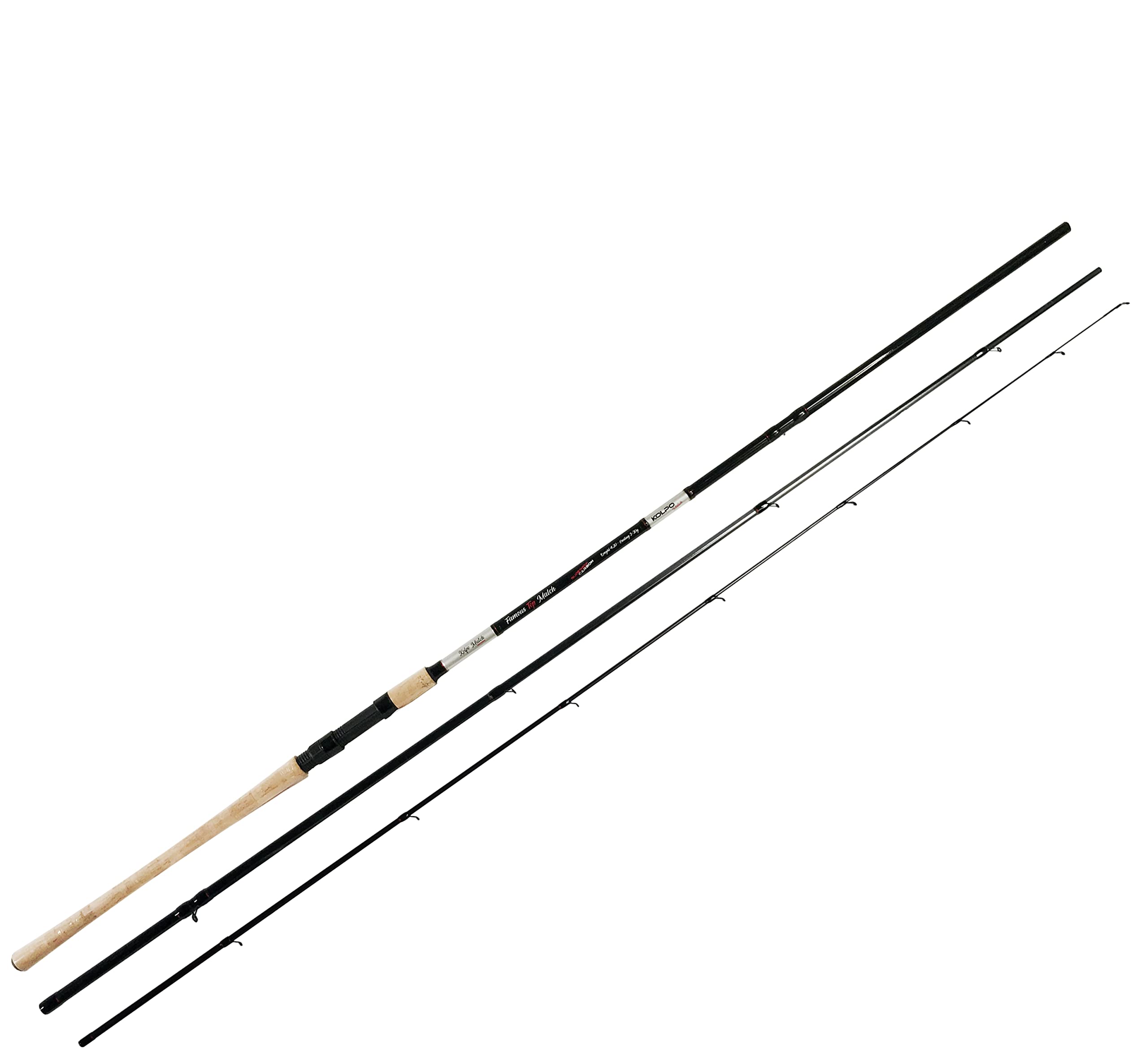 Kolpo Ottimale Match Canna Da Pesca Inglese 3,90 M, Azione 5-40 G, In Carbonio, 3 Sezioni