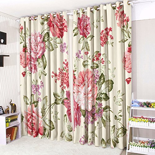 Cortinas con ojales CUSHIONMANIA 3D de 52x72 pulgadas en diseño Vintage Floral
