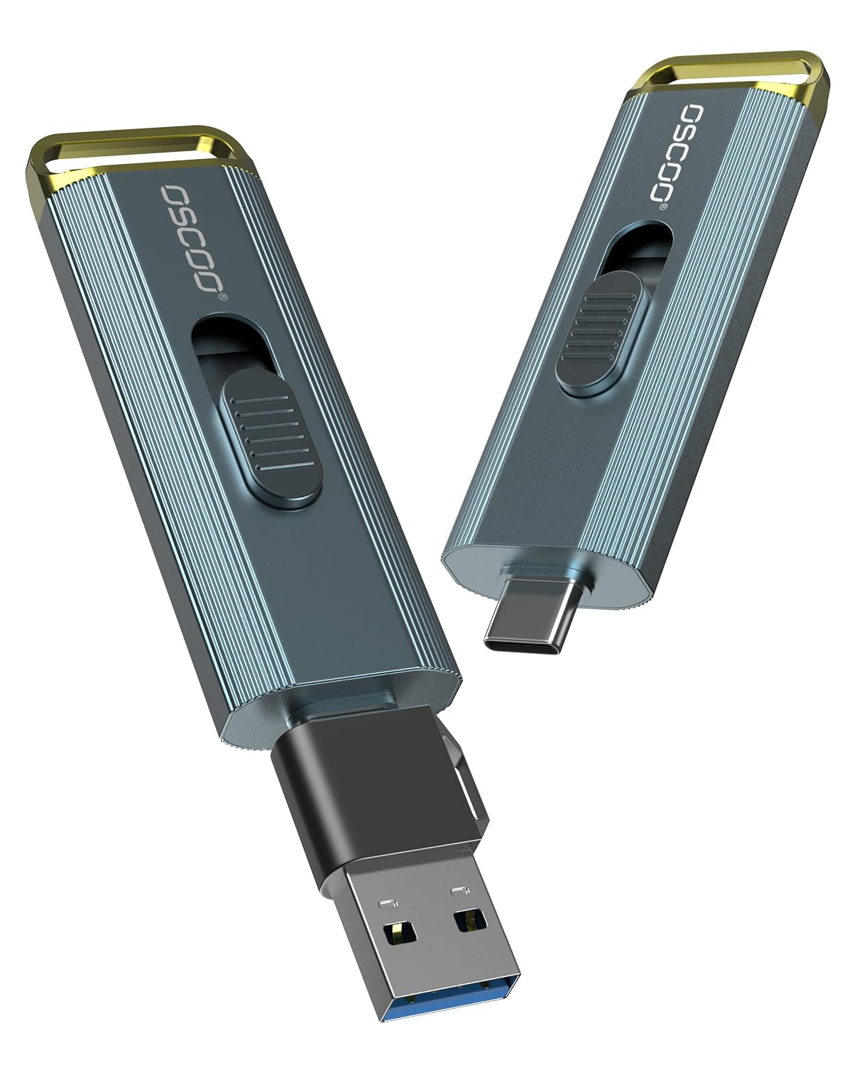 Disque dur externe 1 To jusqu'à 2100 Mo/s USB 3.2 Gen2x2 Dual Interface USB Portable SSD Memory Stick pour Android/téléphone/tablette/Windows/ordinateur portable