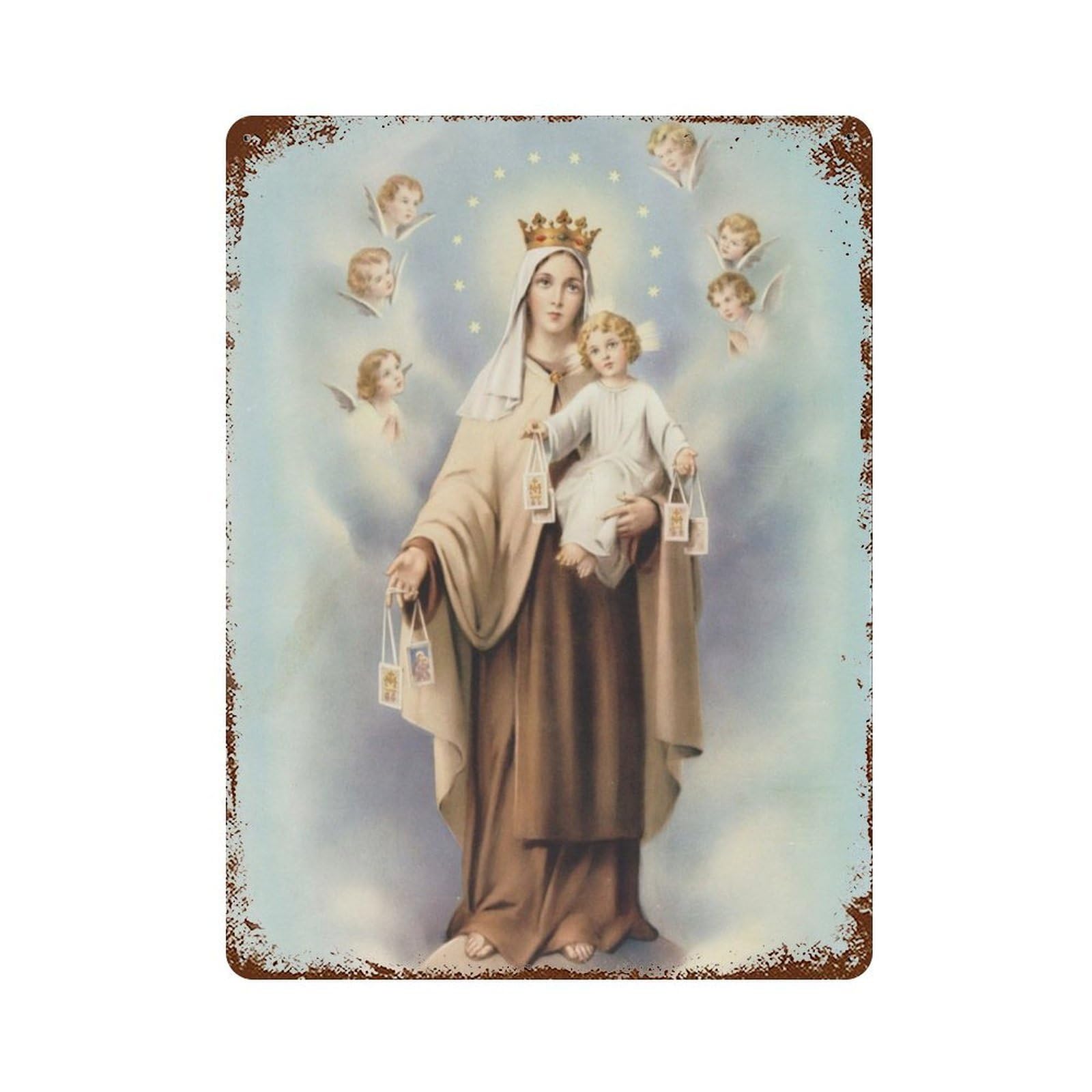 xiaoxiaoshen Our Lady of Carmen (7) Wall Decor Art Metal Tin Poster Modern Home Decor Art Home Bar Shop Decorations Vintage Sign 40x30cm