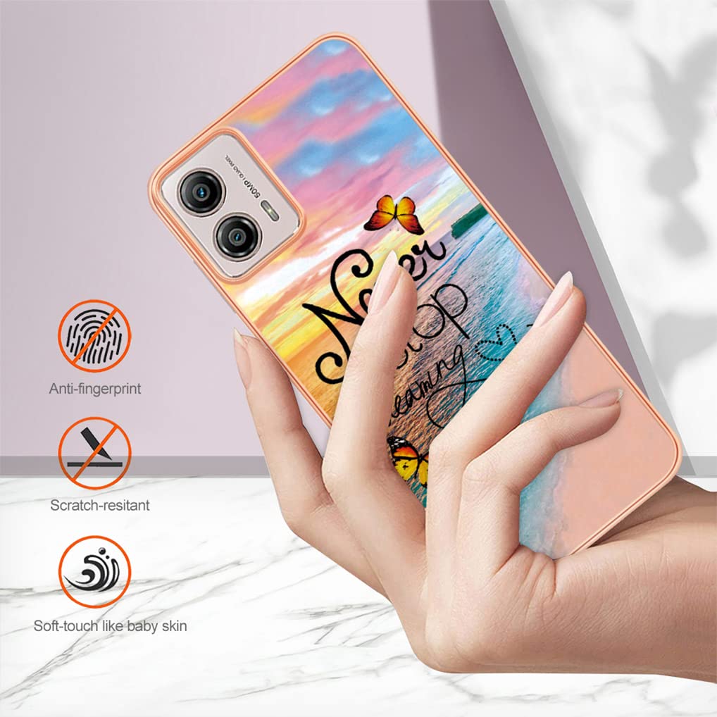 SEAHAI Cover per Motorola Moto G53 5G Cover, Ultra Sottile Custodia in TPU a Gradiente Colori, Trasparente Silicone Morbido Case Antiurto Cover, Nero/Oro