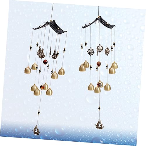 Miniatura 6 de BESTOYARD Abalorio de viento decoración de campana de viento Feng Shui, campana de viento china bendición colgante campanas de cobre colgantes Feng