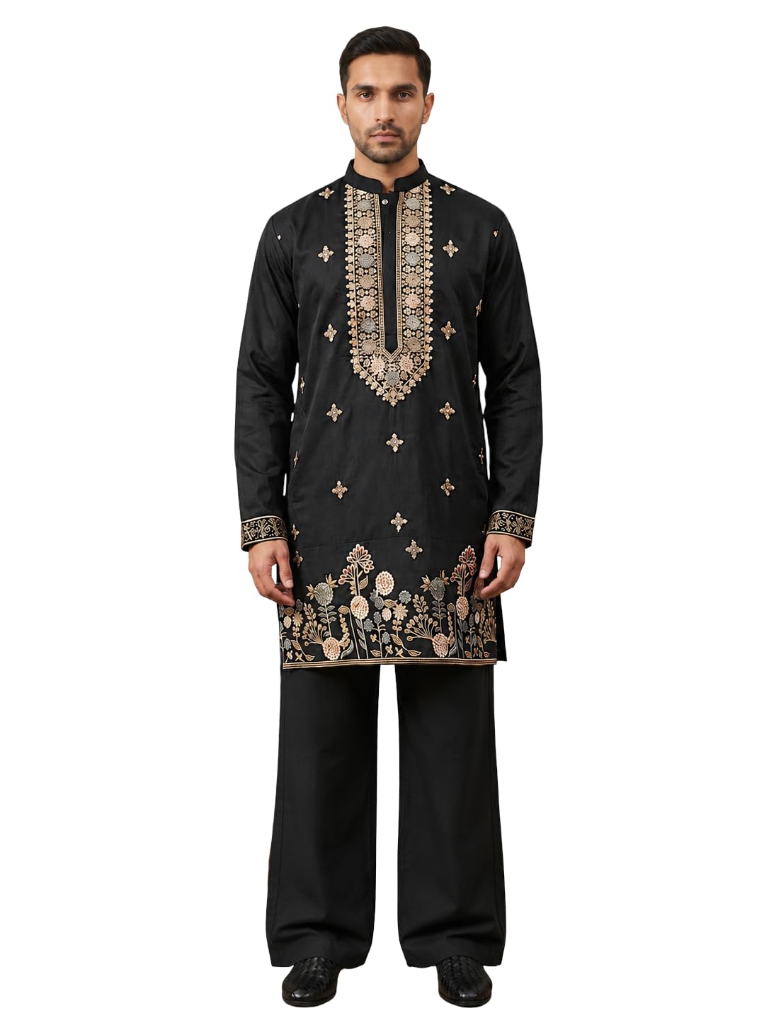 jompers Cotton Blend Floral Embroidered Kurta Set-picture-44